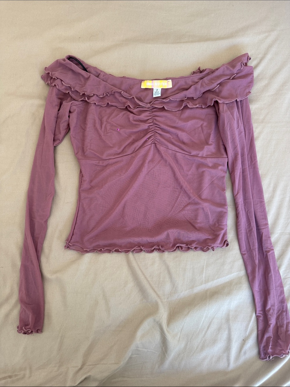 Urban Outfitters Off-Shoulder Ruffle Top - Mauve